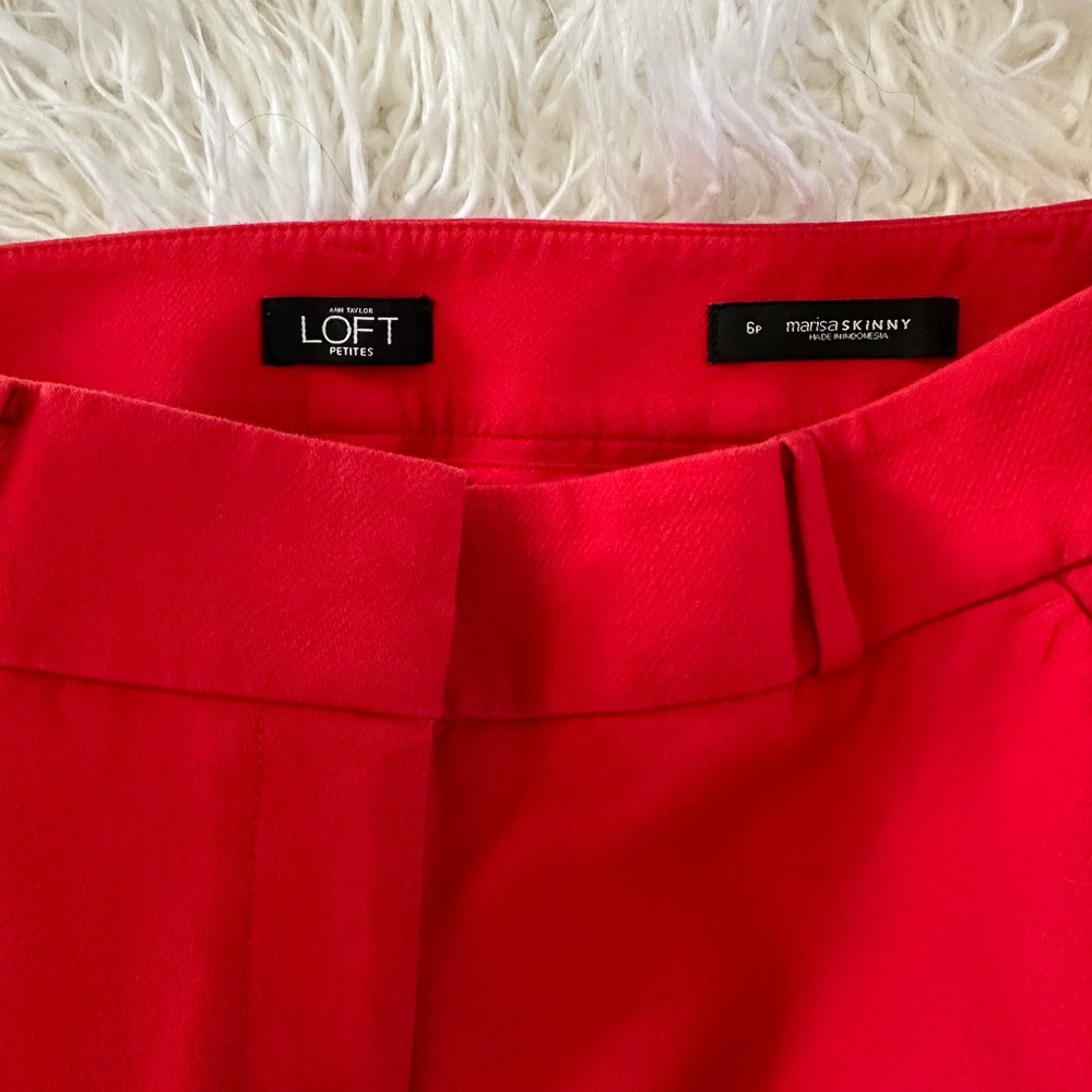 Ann Taylor Loft Skinny Red Pants - Picture 3 of 6